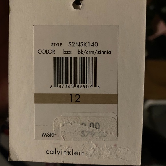 Calvin Klein NWT Purple/Magenta/Black/Cream Zinnia Lined Pencil Skirt, 12 - Picture 5 of 5